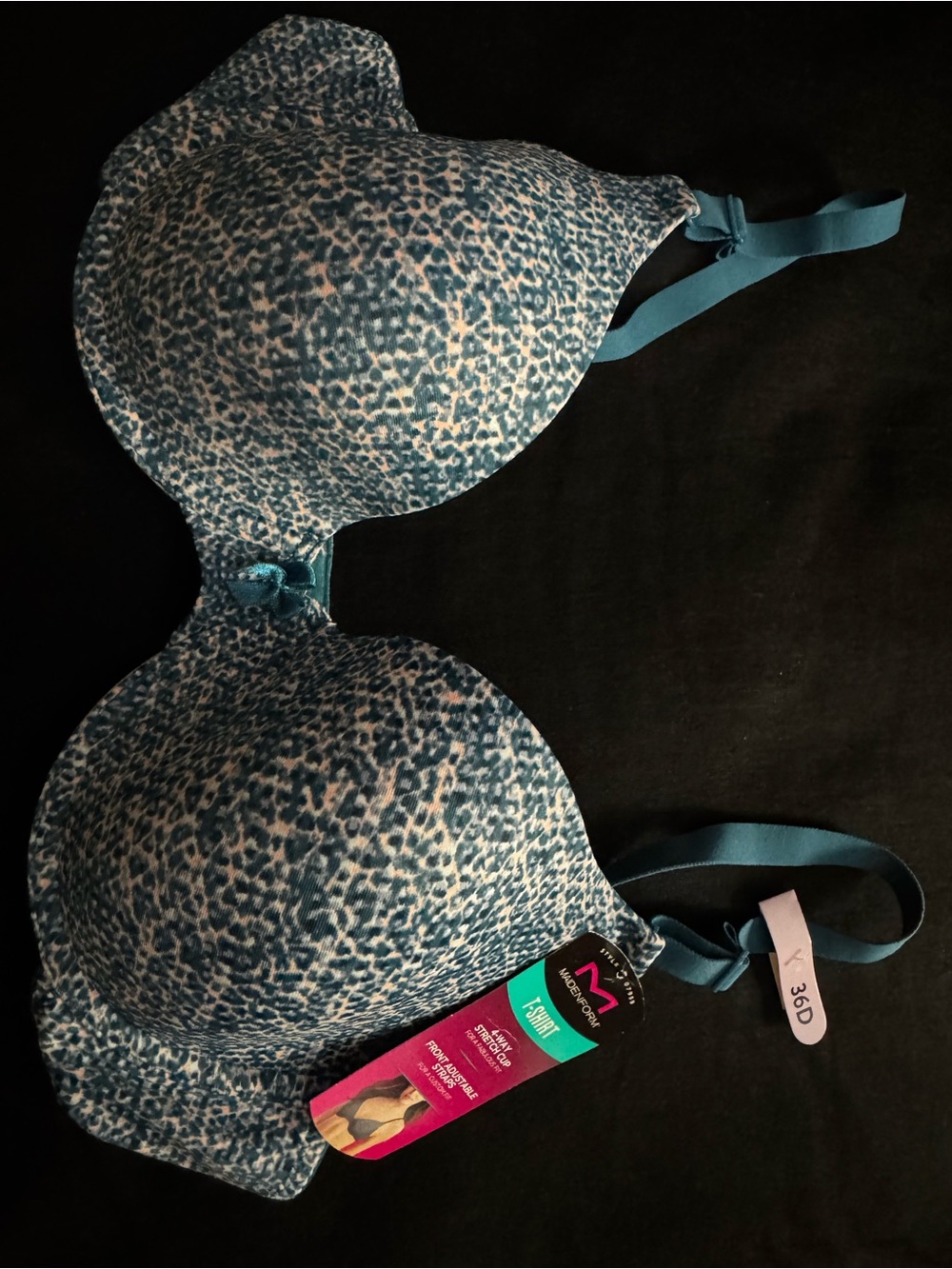 Maidenform Blue Leopard Print T-Shirt Bra